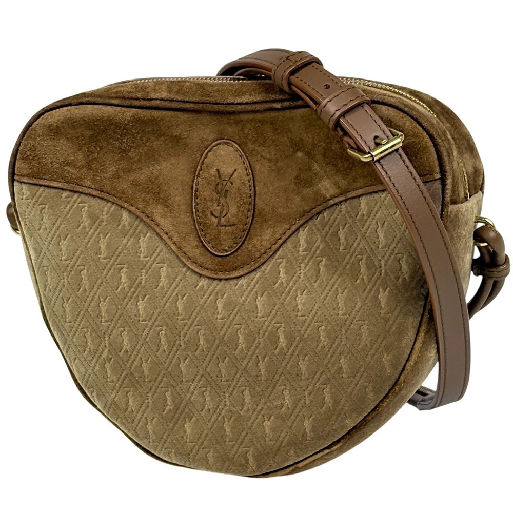 Saint Laurent Paris Le Monogram Cool Bag Suede Brown